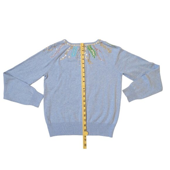 Sundance Sequin Embroidered Cotton Cardigan Mother of Pearl buttons Sz S #909 - Picture 8 of 13